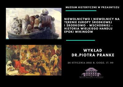 Plakat informujący o wykładzie online organizowanym przez muzeum