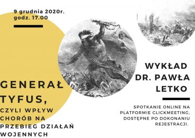 Plakat informujący o wykładzie online organizowanym przez muzeum