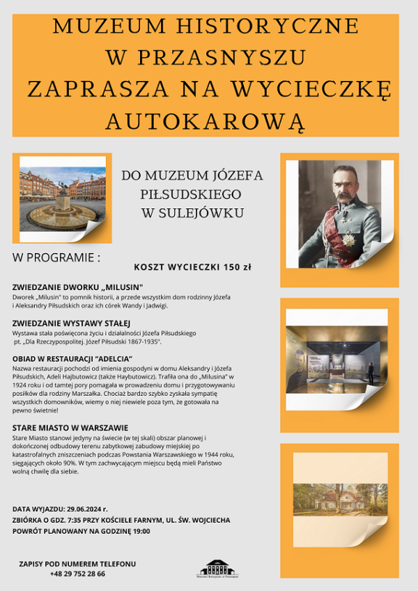 Plakat informujący o wycieczce
