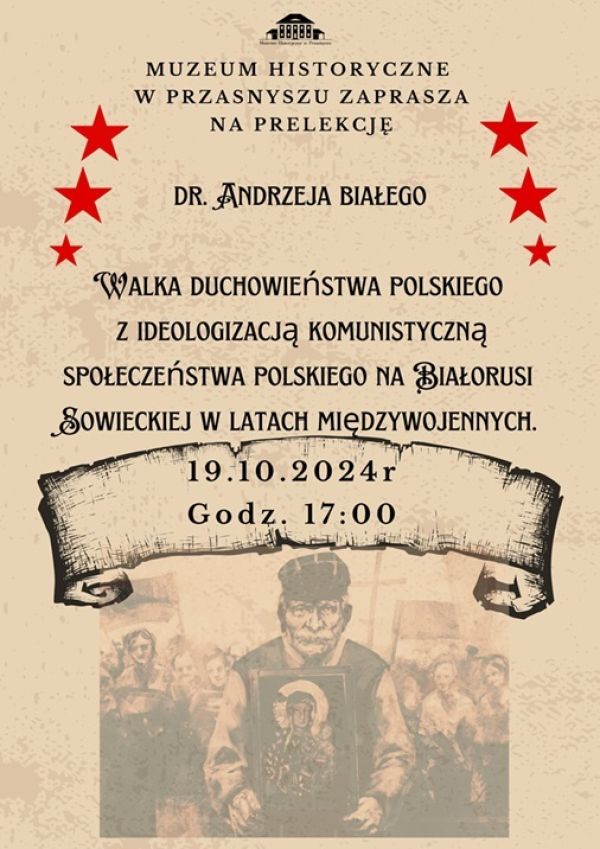 Plakat informujący o prelekcji