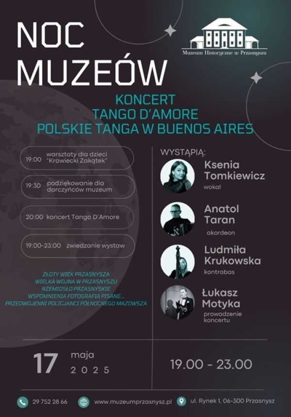 Plakat informujący o wydarzeniu organizowanym przez muzeum