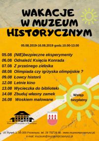 Plakat informujący o wydarzeniu organizowanym przez muzeum