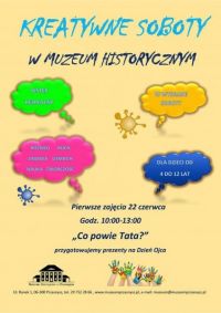 Plakat informujący o wydarzeniu organizowanym przez muzeum
