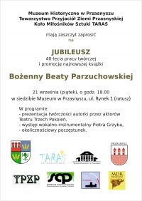Plakat informujący o jubileuszu artystki