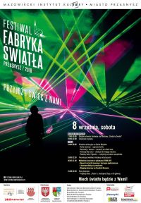 Plakat informujący o Festiwalu Fabryka Światła