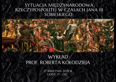 treść plakatu z grafiką przedstawiającą fragment bitwy