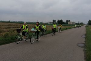 osoby jadące na rowerach