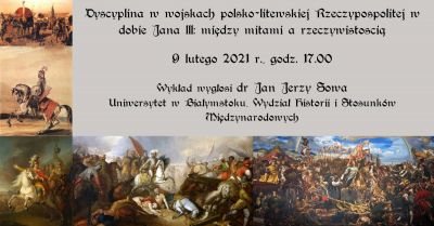 Plakat informujący o wykładzie online organizowanym przez muzeum