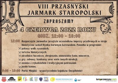 Plakat informujący o Przasnyskim Jarmarku Staropolskim