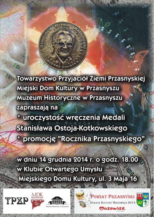 Zaproszenie na uroczystość wręczenia Medali Stanisława Ostoja- Kotkowskiego