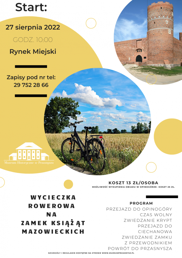 Plakat informujący o wycieczce rowerowej